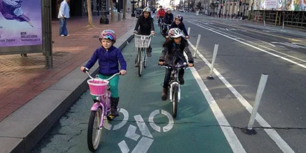 Protected bike lane photo